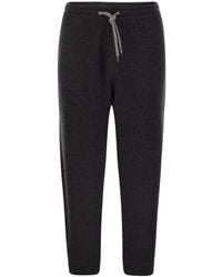 Brunello Cucinelli - Drawstring Ribbed Track Pants - Lyst