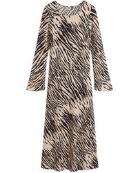 RIXO London - Long Sleeve Midi Dress - Lyst