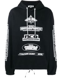McQ - Logo Pattern Printed Hooded Sweater - Lyst