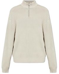 Balenciaga - Half-Zip Ribbed Knit Jumper - Lyst