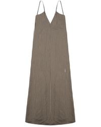 Alysi - Striped V-Neck Slip Dress - Lyst