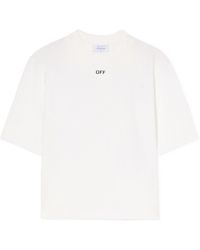 Off-White c/o Virgil Abloh - Flowers Boxy Cotton Logo T-Shirt - Lyst