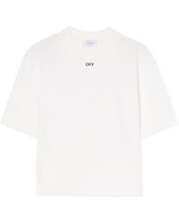 Off-White c/o Virgil Abloh - Embroidered Flowers Boxy Logo Tee - Lyst