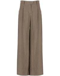 Brunello Cucinelli - Fluid Twill Loose Pleated Trousers - Lyst
