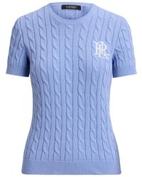 Ralph Lauren - Cable-Knit Intarsia T-Shirt - Lyst
