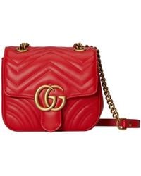 Gucci - Gg Marmont Matelassé Foldover Top Shoulder Bag - Lyst