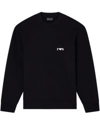 Emporio Armani - Logo Embroidered Crewneck Sweatshirt - Lyst