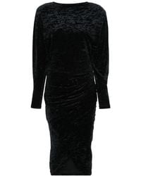 Isabel Marant - Isabel Marant Étoile Hadley Gathered Velvet Midi Dress - Lyst