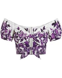Dolce & Gabbana - Majolica-Print Poplin Top - Lyst