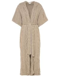 Malo - Cable-Knit Hooded Coat - Lyst