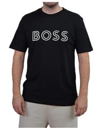 BOSS - Boss Maxi Logo Embossed Crewneck T-Shirt - Lyst