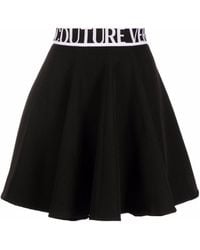 Versace Jeans Couture - Logo-Print Flared Miniskirt - Lyst