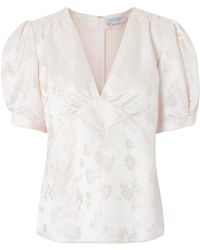 Gabriela Hearst - Oberon Floral-Jacquard Silk-Twill Blouse - Lyst