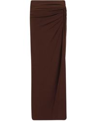 ANDAMANE - Ruched Jersey Maxi Skirt - Lyst