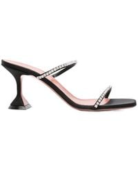 AMINA MUADDI - Gilda 70Mm Satin Sandals - Lyst