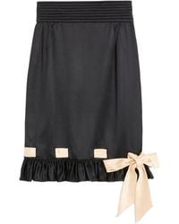 Valentino - Double Satin Midi Skirt - Lyst