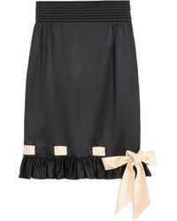 Valentino - Double Satin Midi Skirt - Lyst