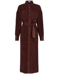 Brunello Cucinelli - Fluid Corduroy Shirt Dress - Lyst