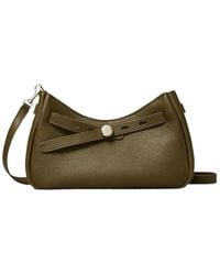Tory Burch - Logo Plaque Zipped Shoulder Bag - Lyst
