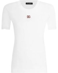 Dolce & Gabbana - Dg Logo Plaque Crewneck T-Shirt - Lyst