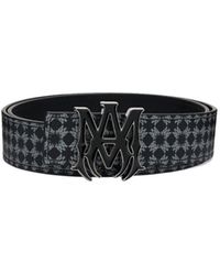 Amiri - Monogram-Pattern Leather Belt - Lyst