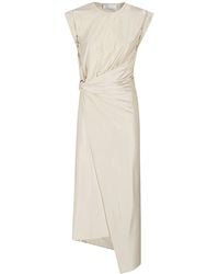 Rabanne - Gathered-Detail Draped Midi Dress - Lyst