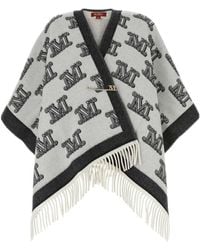 Max Mara - Studio All-Over Logo Patterned Fringed Cape - Lyst