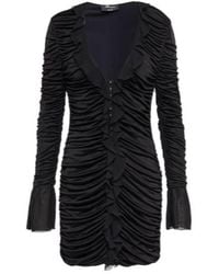 Blumarine - Deep V-Neck Ruched Minidress - Lyst