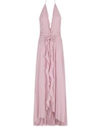 Blumarine - Ruffled Georgette Maxi Dress - Lyst