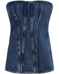 Agolde - Lara Strapless Denim Top - Lyst