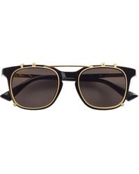 Bottega Veneta - Eyewear Classic Square Clip On Sunglasses - Lyst