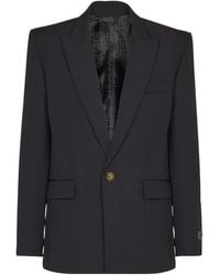 Balmain - Grain De Poudre Wool 1-Button Jacket - Lyst