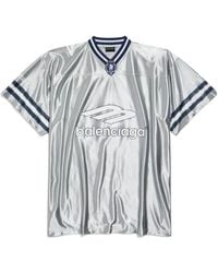 Balenciaga - 3B Football V-Neck Oversized T-Shirt - Lyst