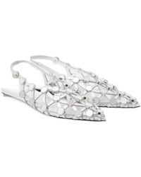 The Attico - Grid Leather Ballet Flats - Lyst