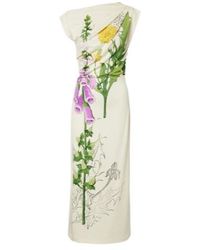 Oscar de la Renta - Floral One-Shoulder Jersey Maxi Dress - Lyst