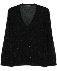 Fabiana Filippi - Sequin Embellished V-Neck Jumper - Lyst
