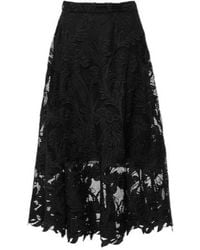 Oscar de la Renta - Floral Guipure Lace Midi Skirt - Lyst