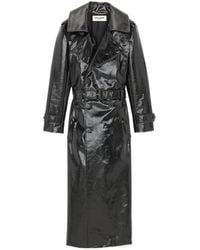 Saint Laurent - Double-Breasted Belted Trench Coat - Lyst