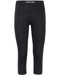 Tom Ford - Logo-Waistband Stretched Cropped Leggings - Lyst