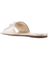 Tory Burch - Ines Logo-Plaque Metallic Sandals - Lyst