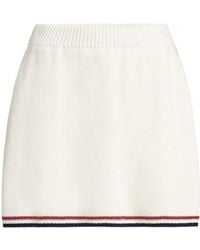 Brunello Cucinelli - Cotton Piqué-Effect Knit Mini Skirt - Lyst