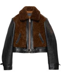 Prada - Leather And Shearling Jacket - Lyst
