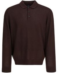 Vince - Merino Wool Long-Sleeve Polo Shirt - Lyst