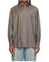 Ssstein - Oversized Wool Shirt With A Standard Collar - Lyst