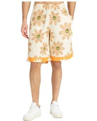 Barrow - Floral Printed Elasticated Waistband Shorts - Lyst
