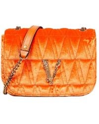 Versace - Virtus Small Velvet Shoulder Bag - Lyst
