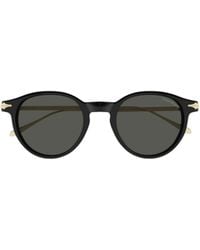 Montblanc - Eyewear Round Frame Sunglasses - Lyst