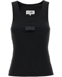MM6 by Maison Margiela - Plaque Sleeveless Tank Top - Lyst