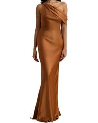 Ralph Lauren - One-Shoulder Draped Dress - Lyst