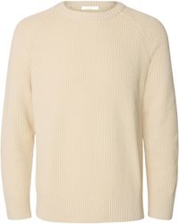 SELECTED - Cotton Knitted Pullover - Lyst